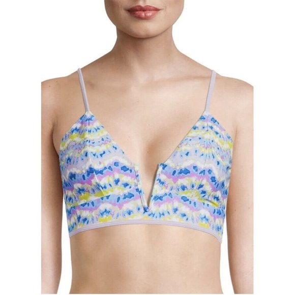 Time and Tru Wave V-wired Print Swim Top Plus Size 2X (20W-22W) Multicolor - Picture 1 of 5